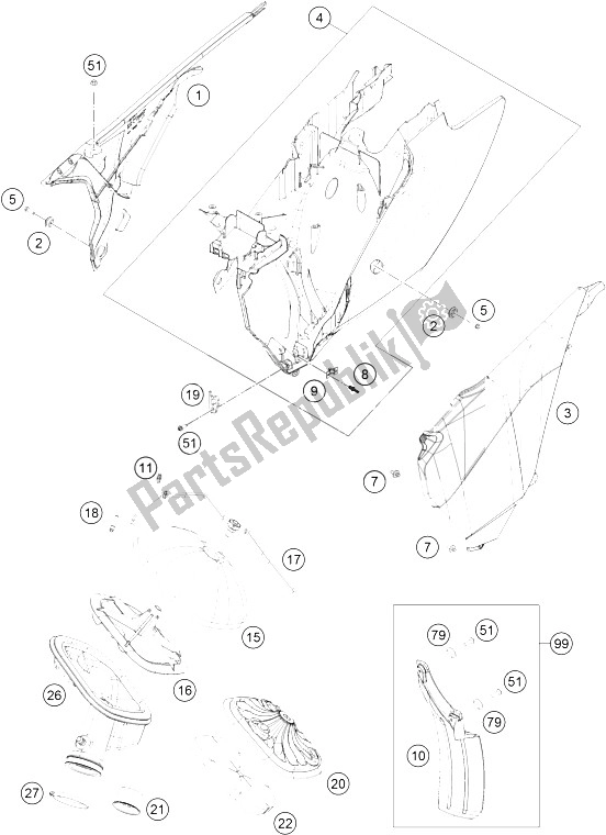 Todas las partes para Filtro De Aire de KTM 500 EXC Australia 2015