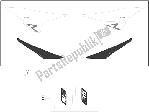 All parts for the Decal of the KTM 1190 Adventure R ABS Europe 2015