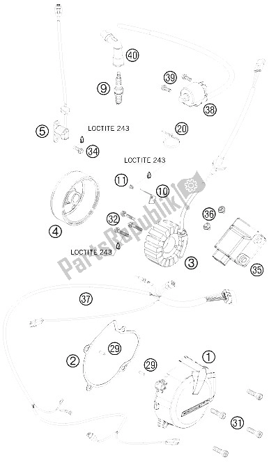 Tutte le parti per il Sistema Di Accensione del KTM 450 XC ATV Europe 2008