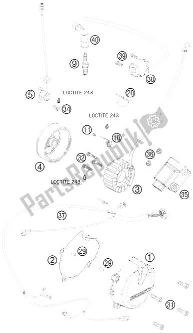 All parts for the Ignition System of the KTM 525 XC ATV Europe 2011