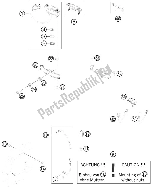 All parts for the Instruments / Lock System of the KTM Freeride 350 Europe 2012