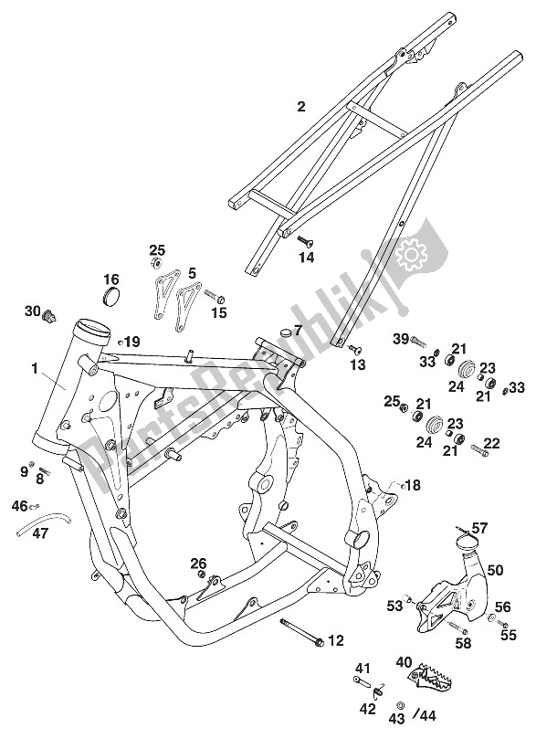 Wszystkie części do Rama, 125-200 '20 KTM 125 EXC Europe 2000