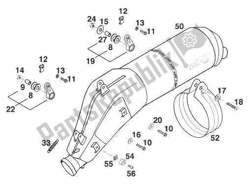 Todas las partes para Silenciador Duque '98 de KTM 640 Duke E United Kingdom 1998