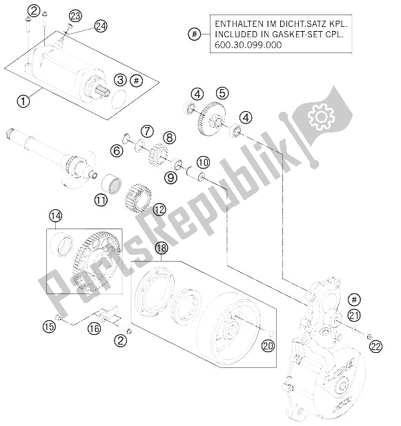 Toutes les pièces pour le Démarreur électrique du KTM 990 Super Duke Black Europe 2011