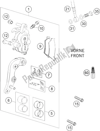 Tutte le parti per il Pinza Freno Anteriore del KTM 660 Rallye Factory Repl Europe 2005