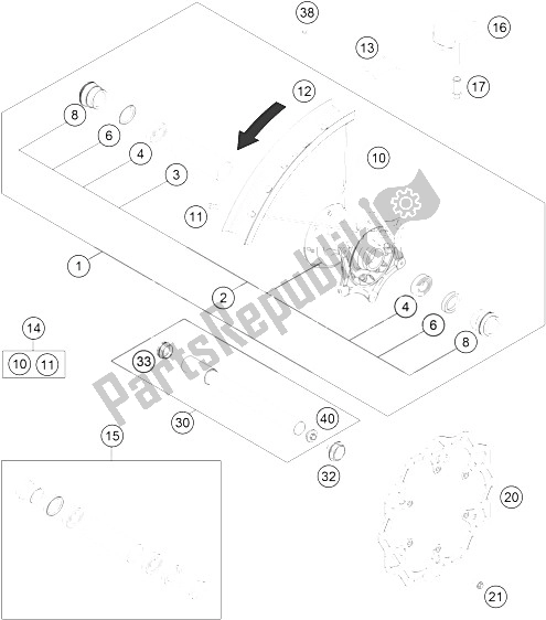 Toutes les pièces pour le Roue Avant du KTM 450 XC F USA 2016