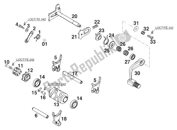 Todas las partes para Mecanismo De Cambio De Marcha 250/300/380 '98 de KTM 380 EXC Europe 1998