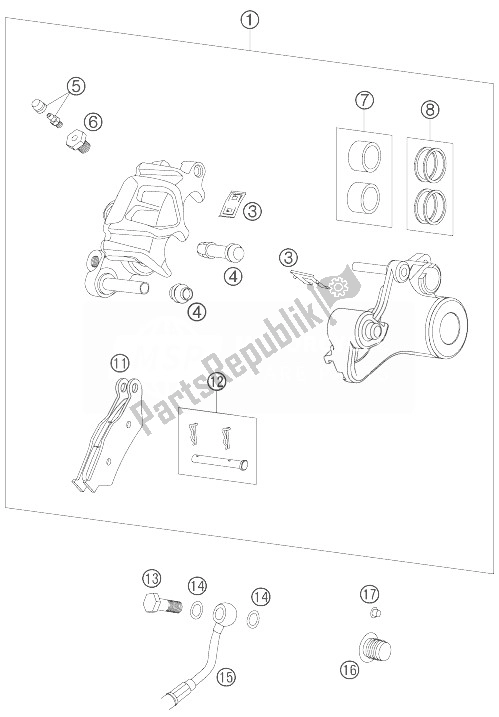 Todas las partes para Pinza De Freno Trasera de KTM 990 Adventure S USA 2007