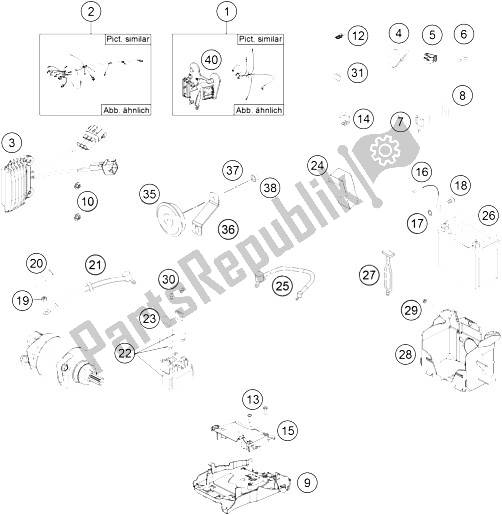 All parts for the Wiring Harness of the KTM 250 EXC F CKD Brazil 2016