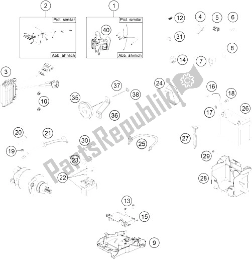 Tutte le parti per il Cablaggio Elettrico del KTM 350 EXC F CKD Brazil 2015