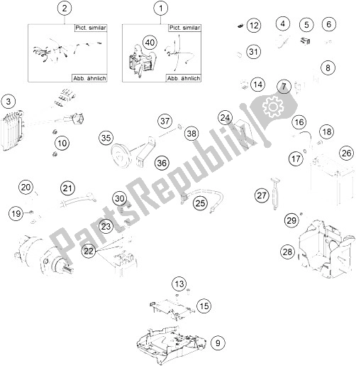 All parts for the Wiring Harness of the KTM 350 EXC F Europe 2015