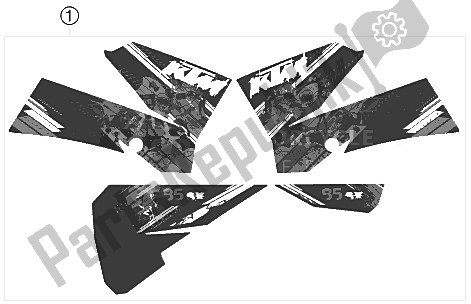 All parts for the Decal of the KTM 85 SX 19 16 Europe 2009