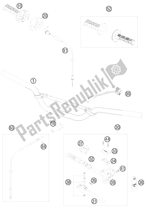 Todas las partes para Manillar, Controles de KTM 85 SX 19 16 Europe 2011