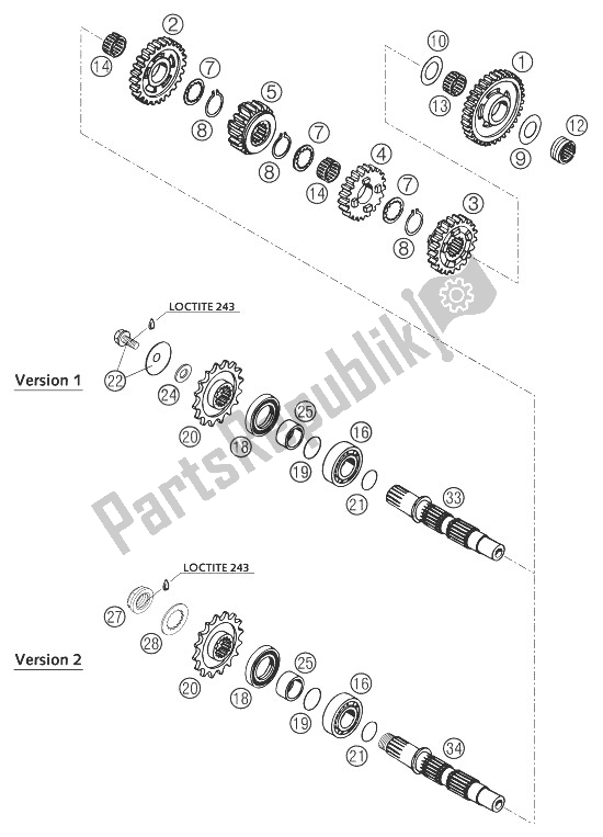 Toutes les pièces pour le Transmission Ii 625 Sxc, 640 L du KTM 640 LC4 Adventure Australia 2003