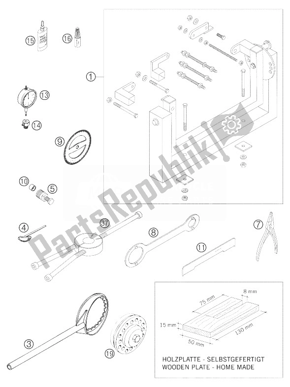 All parts for the Special Tools of the KTM 250 EXC Australia 2007