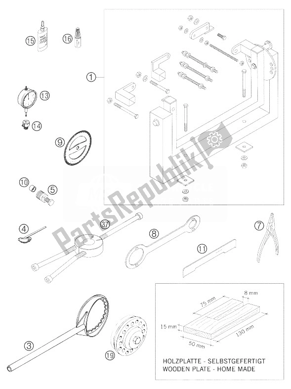 Todas las partes para Herramientas Especiales de KTM 250 XC W USA 2007