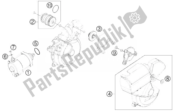 Tutte le parti per il Avviamento Elettrico del KTM 250 EXC Europe 2014