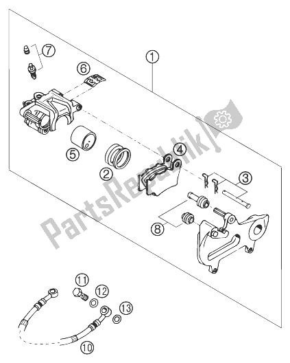 All parts for the Brake Caliper Rear Brembo 28mm of the KTM 200 EXC Australia 2003