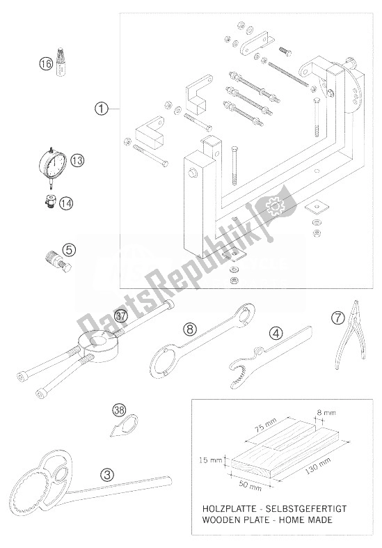 All parts for the Special Tools of the KTM 125 EXC Europe 2010