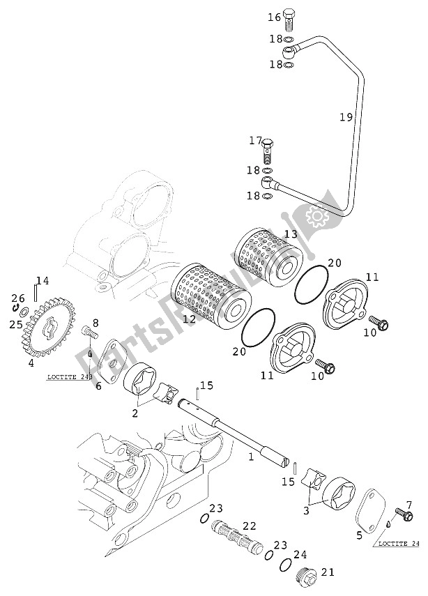 All parts for the Lubrication System 400/520 Racing of the KTM 400 EXC Racing Europe 2000