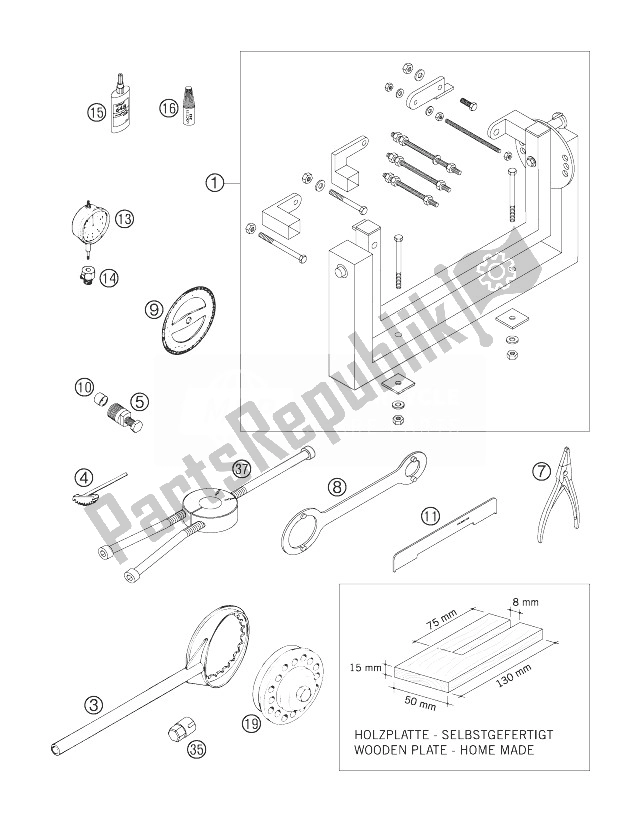 All parts for the Special Tools of the KTM 250 SX Europe 2007