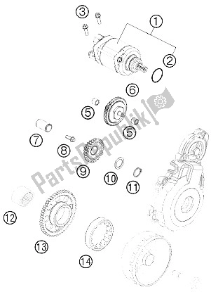 Alle onderdelen voor de Elektrische Starter van de KTM 350 EXC F Australia 2012