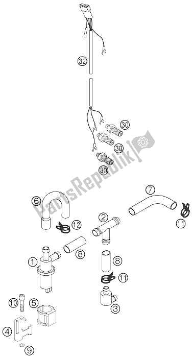 Toutes les pièces pour le Contrôle électronique De L'alimentation du KTM 640 LC4 Supermoto Black 06 Europe 2006