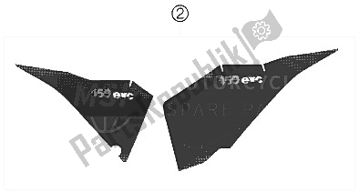 All parts for the Decal of the KTM 450 EXC Australia United Kingdom 2009