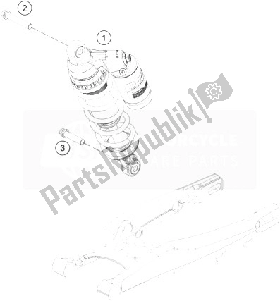 All parts for the Shock Absorber of the KTM Freeride 250 R Australia 2014