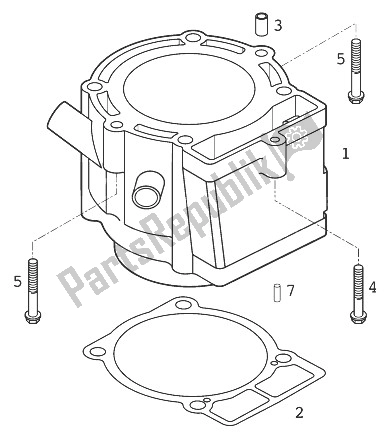 All parts for the Cylinder 400/520 Racing 2000 of the KTM 400 EXC E Racing Europe 1999