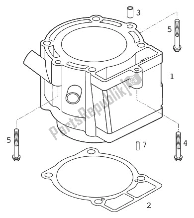 All parts for the Cylinder 400/520 Racing 2000 of the KTM 520 EXC E Europe 1999
