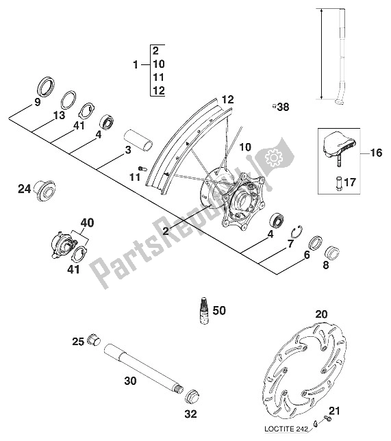 All parts for the Front Wheel 400/620 Sc 21