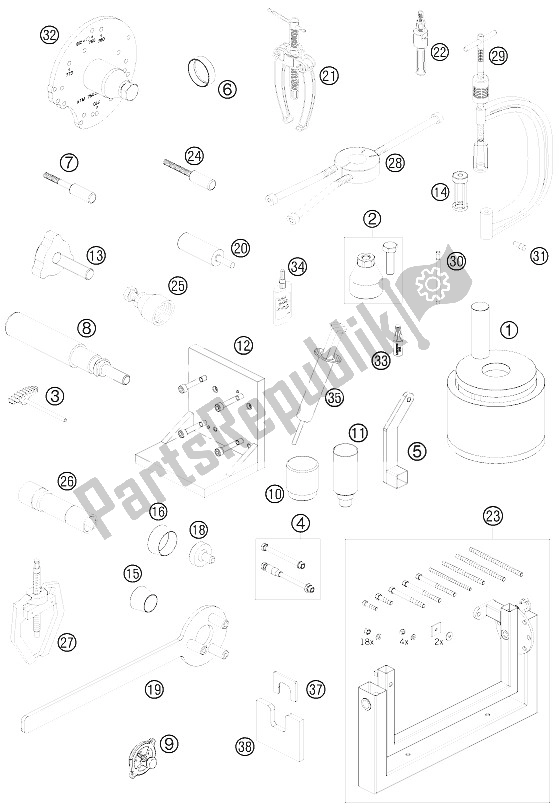 All parts for the Special Tools of the KTM 690 Duke Orange Europe 2009