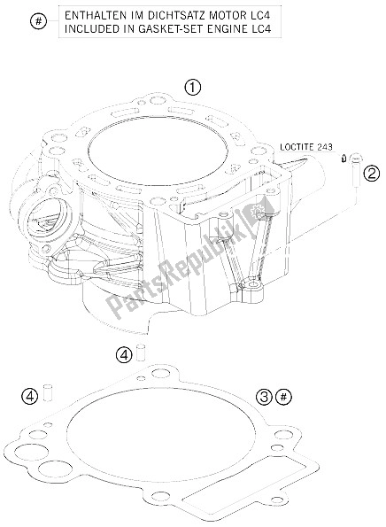 Toutes les pièces pour le Cylindre du KTM 690 Duke Orange India 2009