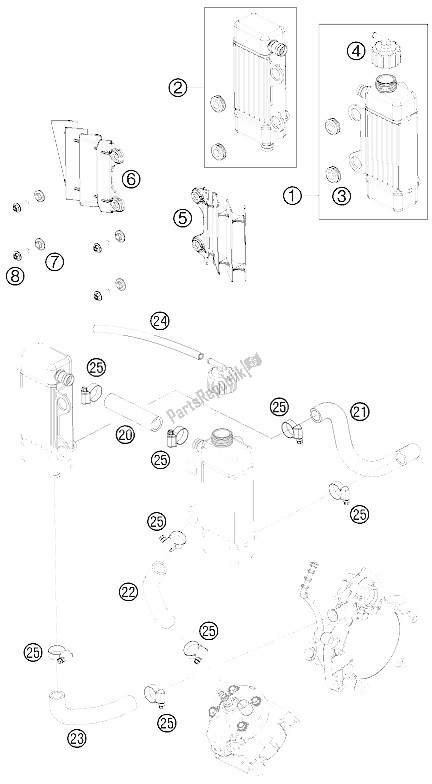 Alle onderdelen voor de Koelsysteem van de KTM 50 SX Europe 2009