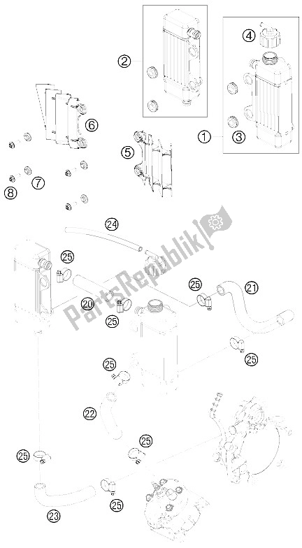 Alle onderdelen voor de Koelsysteem van de KTM 50 SX Europe 2011