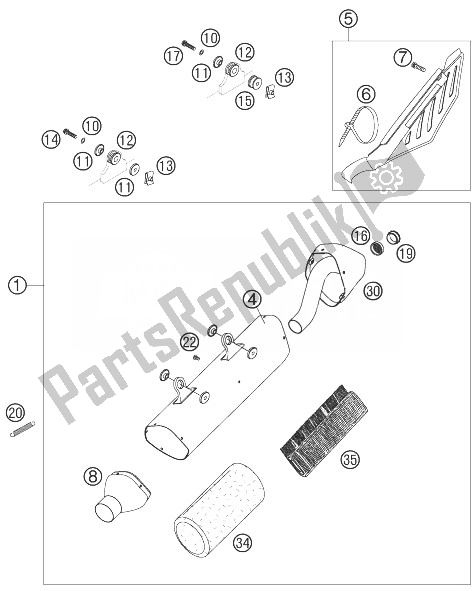 Toutes les pièces pour le Silencieux du KTM 400 EXC Factory Racing Europe 2007