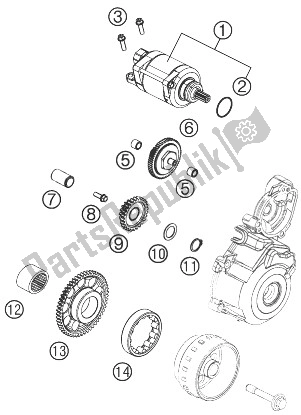 Todas las partes para Arrancador Eléctrico de KTM 250 SX F USA 2013