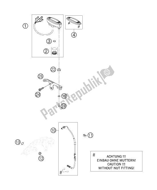 All parts for the Speedometer of the KTM 300 XC W South Africa 2006