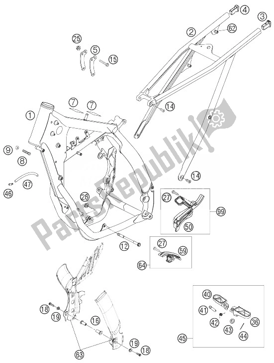 All parts for the Frame, Sub Frame of the KTM 450 SXS F Europe 2007
