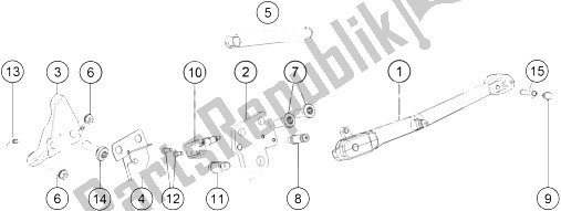 Alle onderdelen voor de Zij Stand van de KTM 1290 Super Duke GT Grey ABS 16 Australia 2016