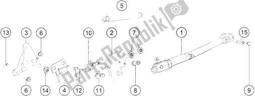 Todas as partes de Suporte Lateral do KTM 1290 Super Duke GT OR ABS 16 Europe 2016