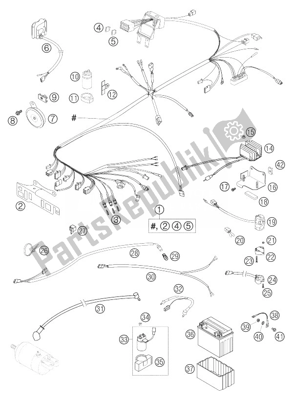 All parts for the Wiring Harness 625 Sxc of the KTM 625 SXC USA 2004