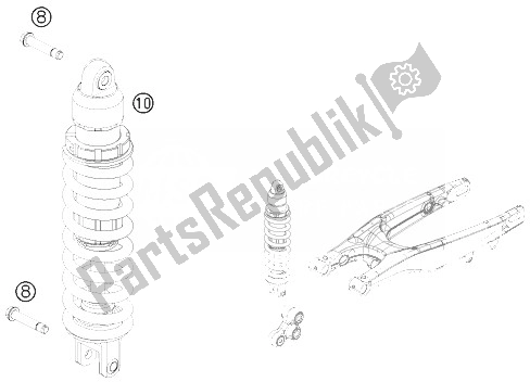 All parts for the Shock Absorber of the KTM 125 SX Europe 2013