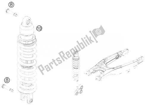 All parts for the Shock Absorber of the KTM 250 SX USA 2014