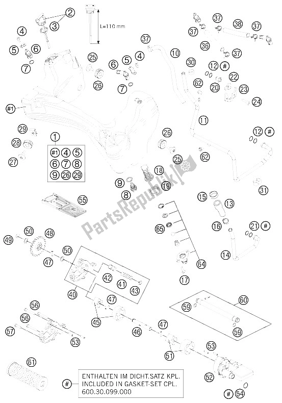 All parts for the Lubricating System of the KTM 990 ADV R LIM Edit Europe 2011