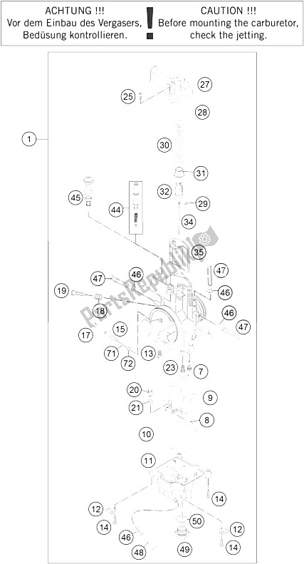 Tutte le parti per il Carburatore del KTM 125 EXC Europe 2015