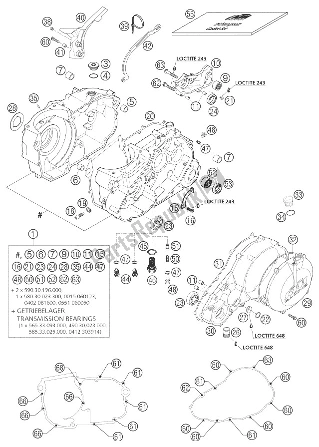 Alle onderdelen voor de Motorhuis 660 Rallye van de KTM 660 Rallye Costumer Europe 2004