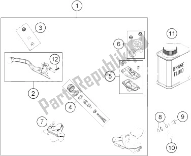 All parts for the Hand Brake Cylinder of the KTM 65 SX Europe 2016