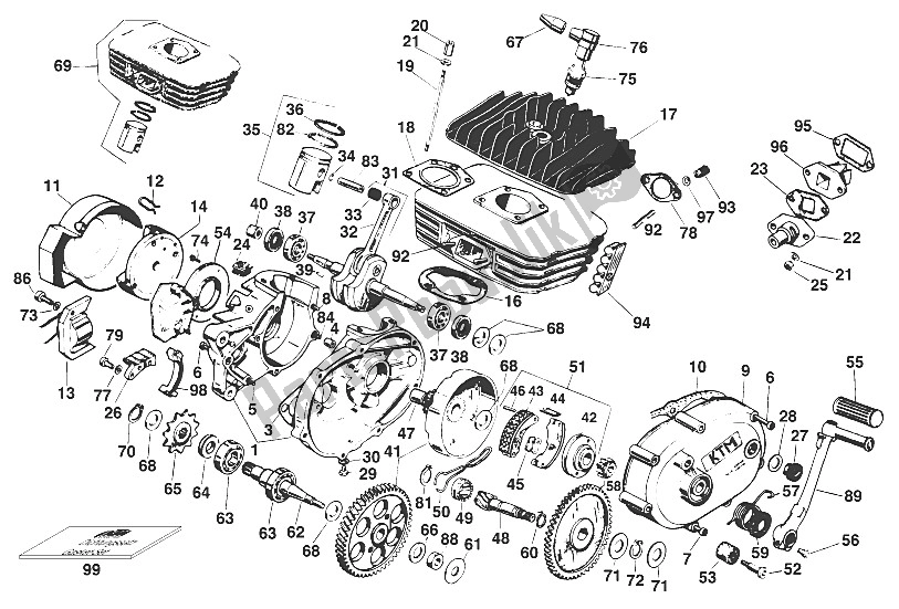 Todas las partes para Motor S5-t Morini 50ccm '97 de KTM 50 SXR PRO Junior Europe 1997